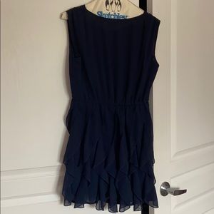 Navy blue ruffle dress